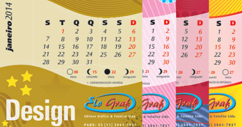 Banco de imagens de design para calendários de parede personalizados