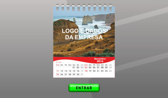 Calendário de Mesa Modelo Mês Corrido
