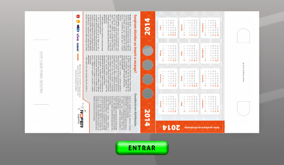 Calendário de Mesa Modelo Porta Caneta