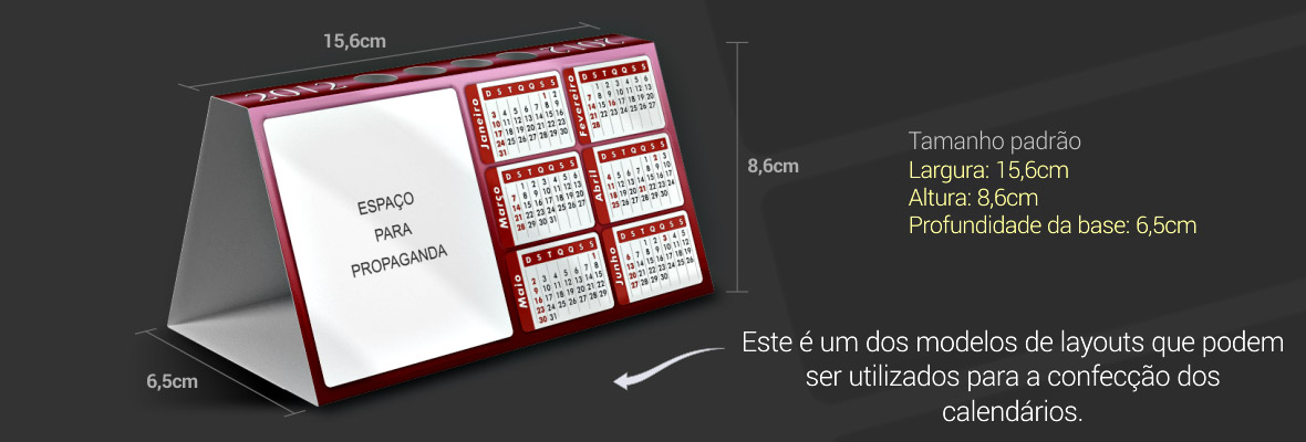 Calendário de Mesa Modelo Porta Caneta